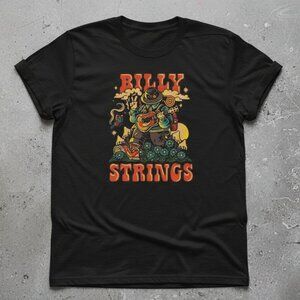 Billy Strings Retro Psychedelic Guitarist Vintage Graphic Tee Black Music Fan